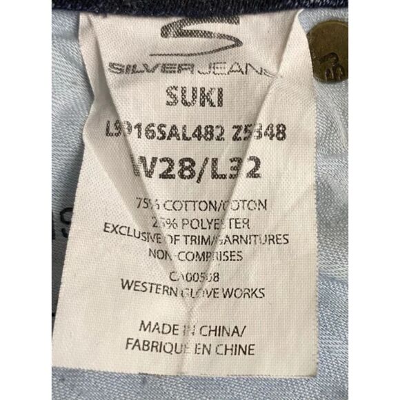 Silver Suki Women's Whiskered Jeans, Low Rise, Bootcut, Embroidered Fit 28"x30" - Picture 11 of 11